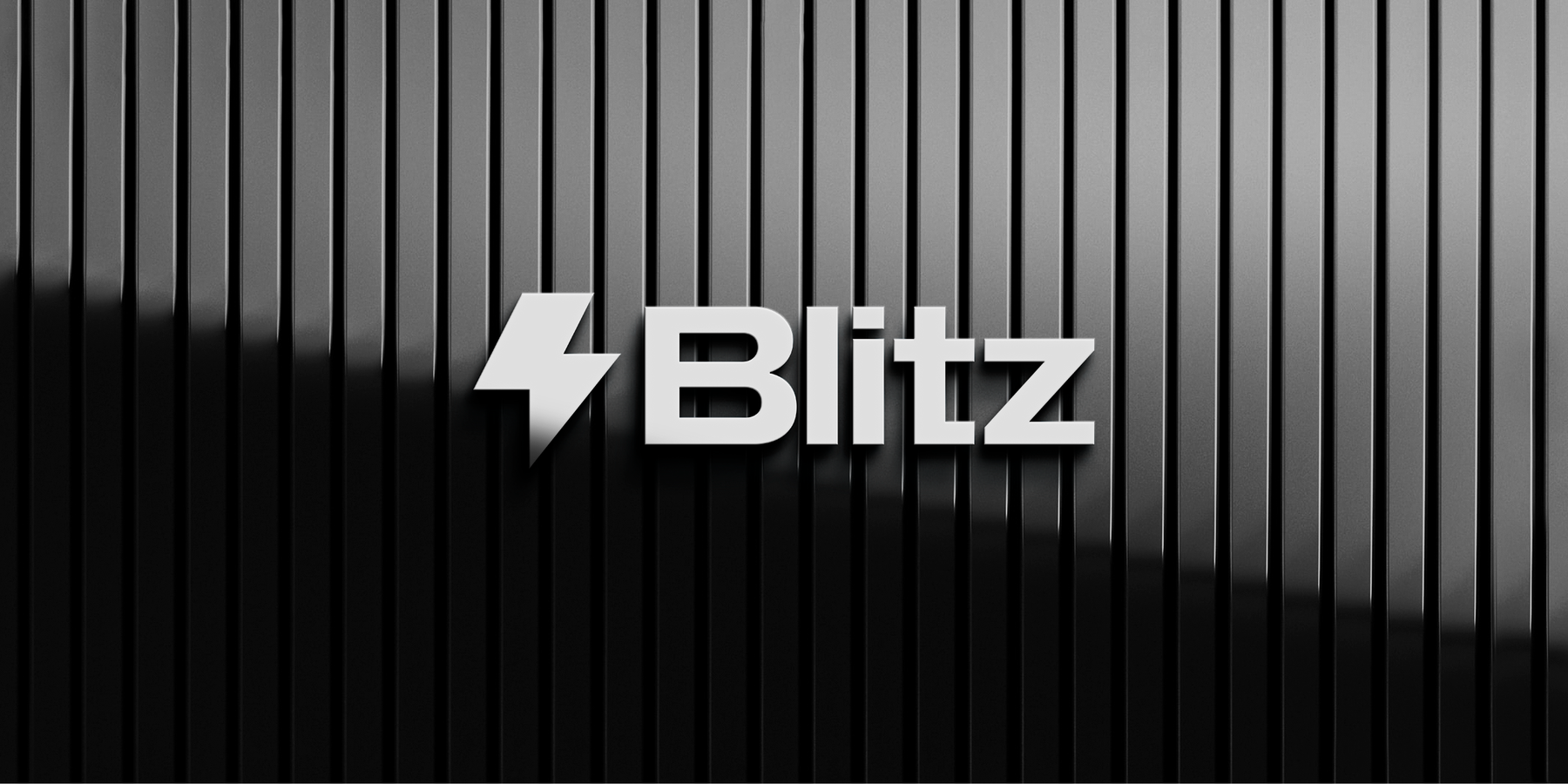 Blitz logo on slatted front signage
